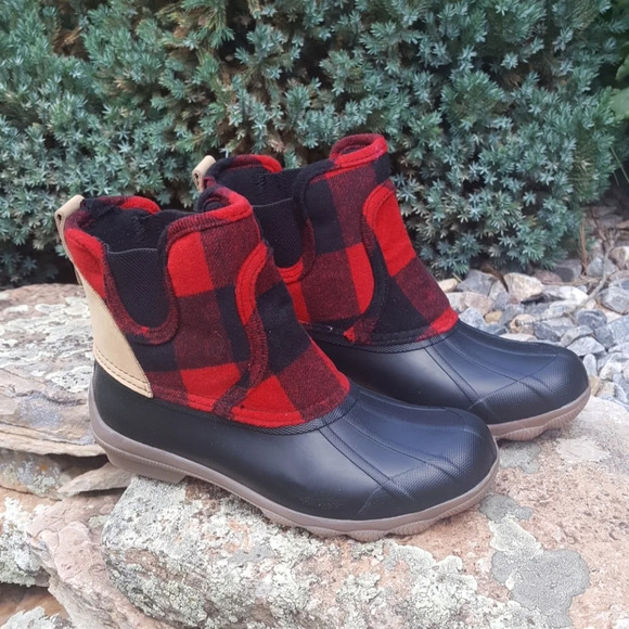 Sperry Syren Cove Wool Chelsea Buffalo Check Boot - Picture 1 of 11